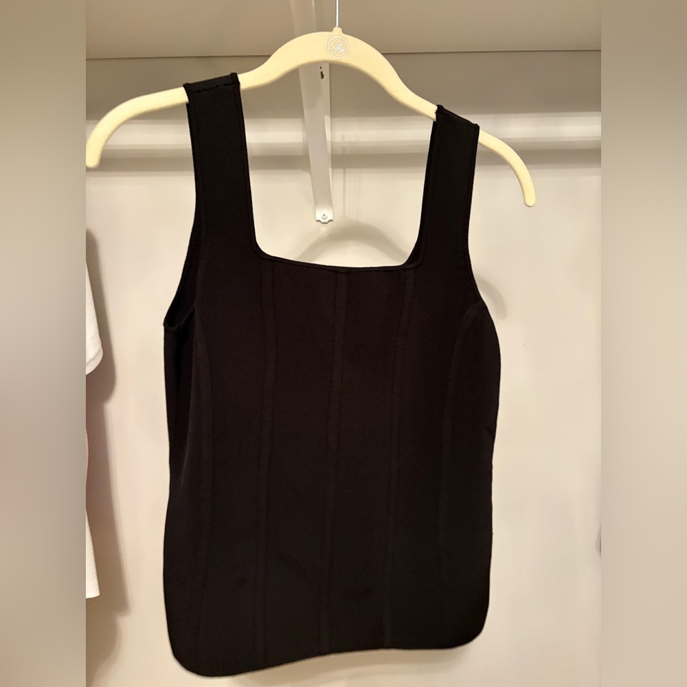 White House Black Market Elegant Black Knit Top